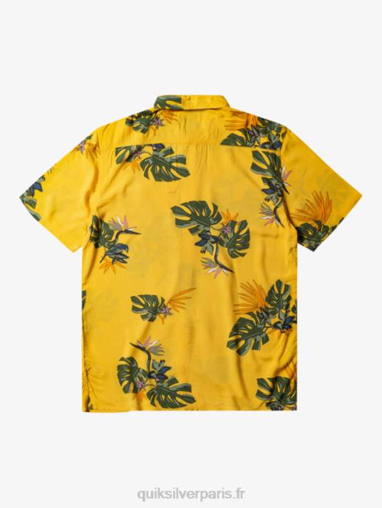 Hommes Quiksilver la chemise à manches courtes à fleurs D6PT651 jaune floral ss