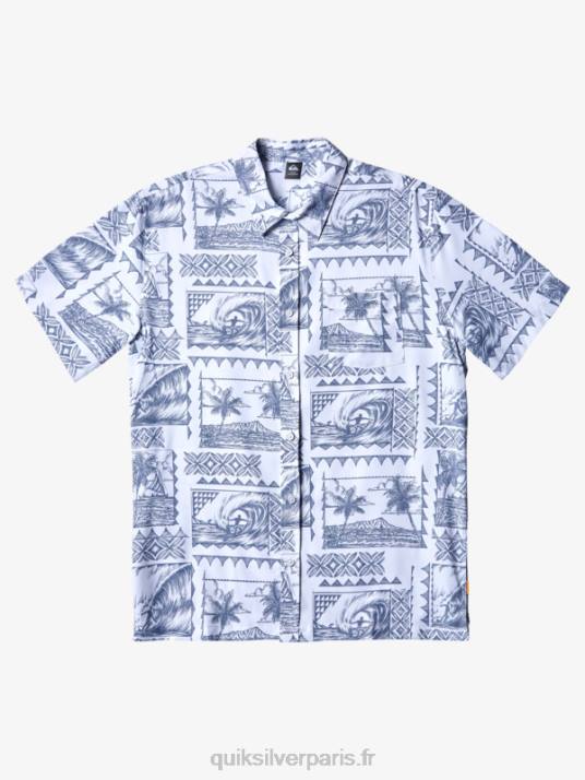 Hommes Quiksilver maillot de surf technique waterman kailua cruiser upf 50 à manches courtes D6PT156 kailua bleu gris