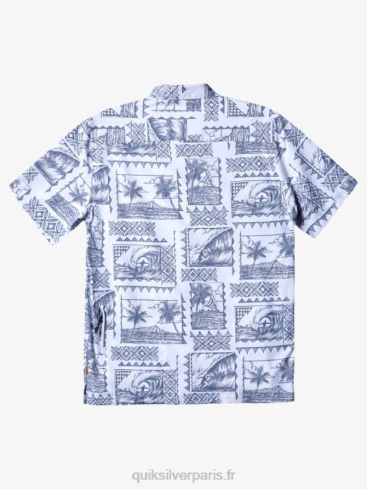 Hommes Quiksilver maillot de surf technique waterman kailua cruiser upf 50 à manches courtes D6PT156 kailua bleu gris