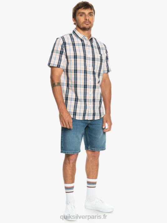 Hommes Quiksilver nouvelle chemise à manches courtes swinton D6PT914 bouleau swinton