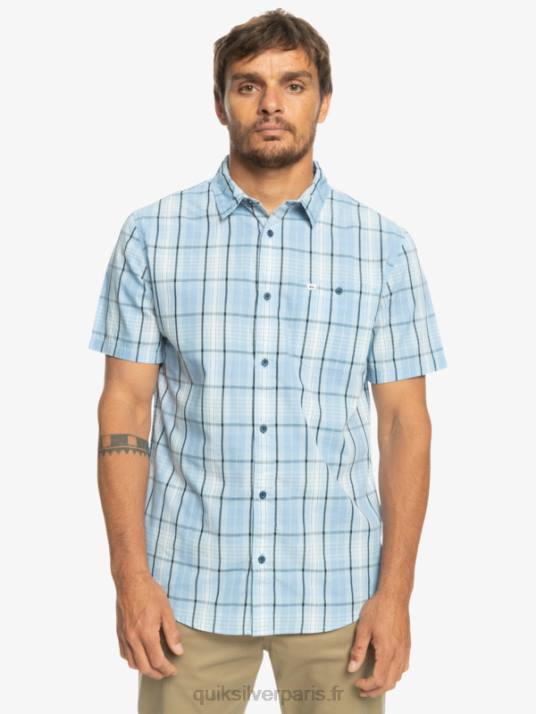 Hommes Quiksilver nouvelle chemise à manches courtes swinton D6PT916 swinton bleu ciel