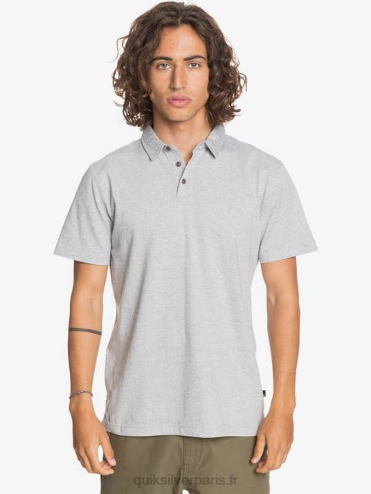 Hommes Quiksilver polo à manches courtes daily sun cruise D6PT1552 gris clair chiné