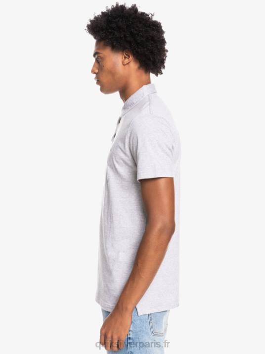 Hommes Quiksilver polo à manches courtes daily sun cruise D6PT1552 gris clair chiné