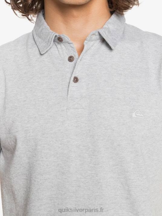 Hommes Quiksilver polo à manches courtes daily sun cruise D6PT1552 gris clair chiné