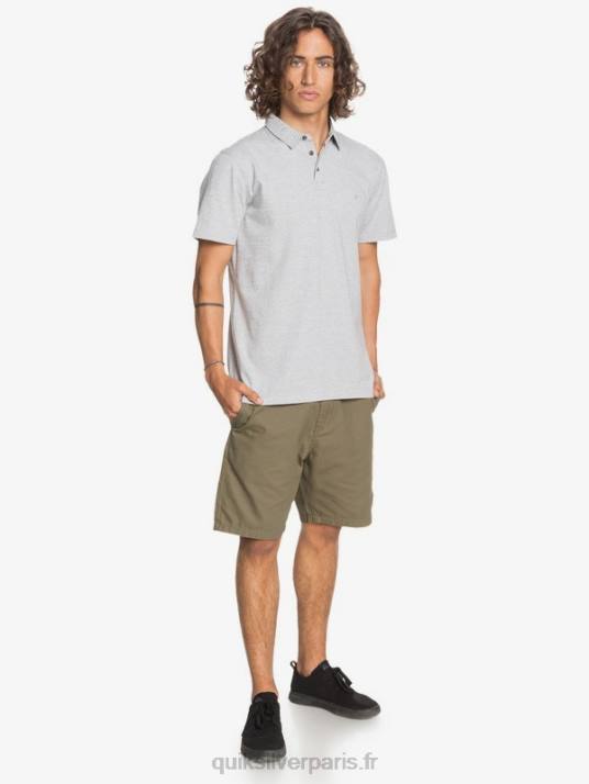 Hommes Quiksilver polo à manches courtes daily sun cruise D6PT1552 gris clair chiné