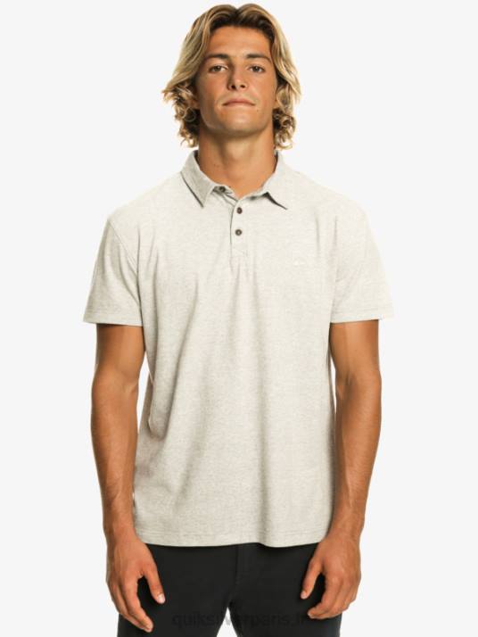 Hommes Quiksilver polo à manches courtes sunset cruise D6PT475 gris clair chiné