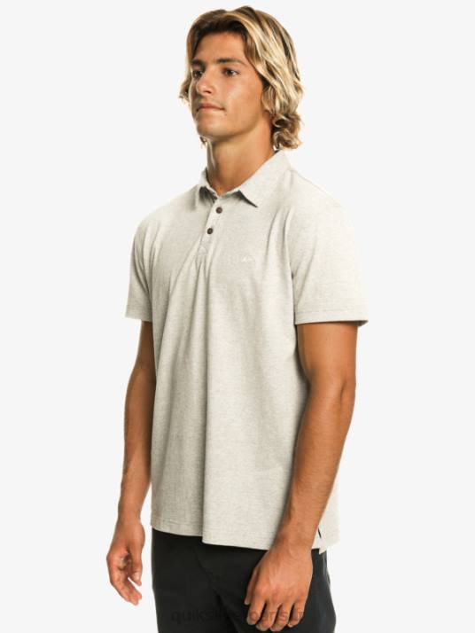 Hommes Quiksilver polo à manches courtes sunset cruise D6PT475 gris clair chiné