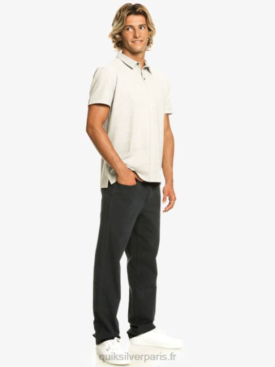 Hommes Quiksilver polo à manches courtes sunset cruise D6PT475 gris clair chiné