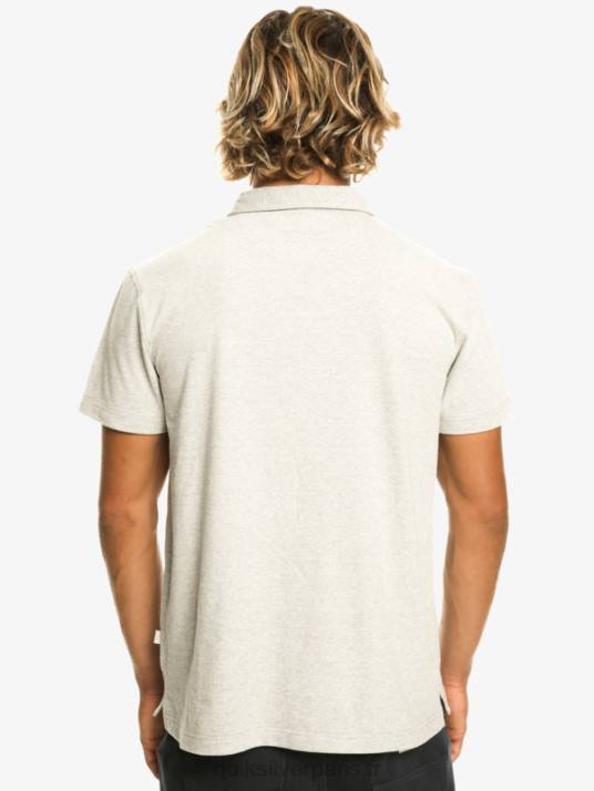 Hommes Quiksilver polo à manches courtes sunset cruise D6PT475 gris clair chiné