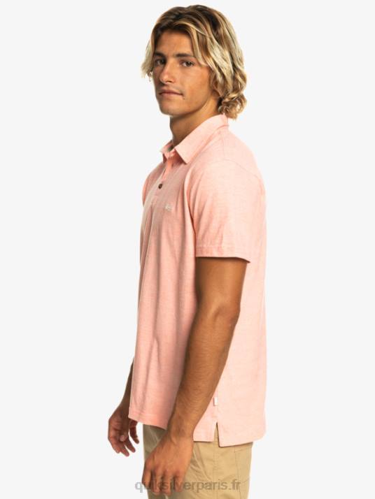 Hommes Quiksilver polo à manches courtes sunset cruise D6PT480 saumon frais