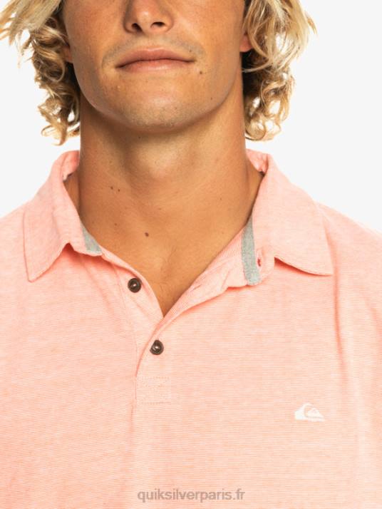 Hommes Quiksilver polo à manches courtes sunset cruise D6PT480 saumon frais
