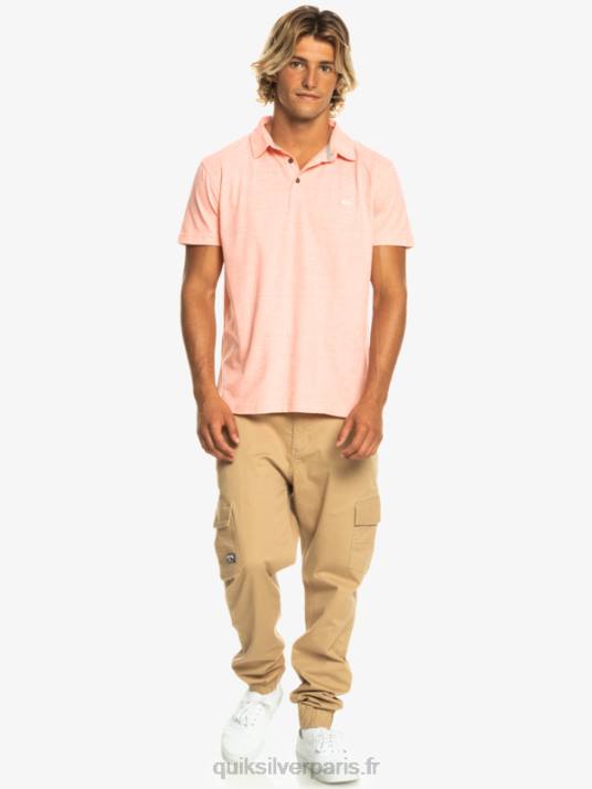 Hommes Quiksilver polo à manches courtes sunset cruise D6PT480 saumon frais
