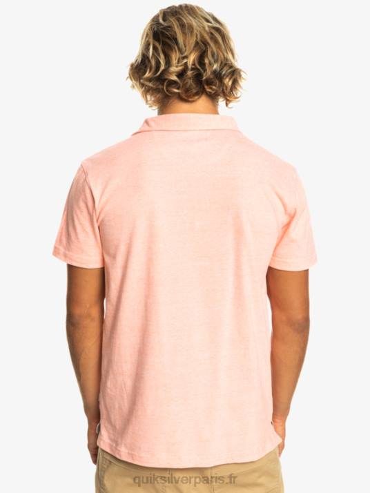 Hommes Quiksilver polo à manches courtes sunset cruise D6PT480 saumon frais