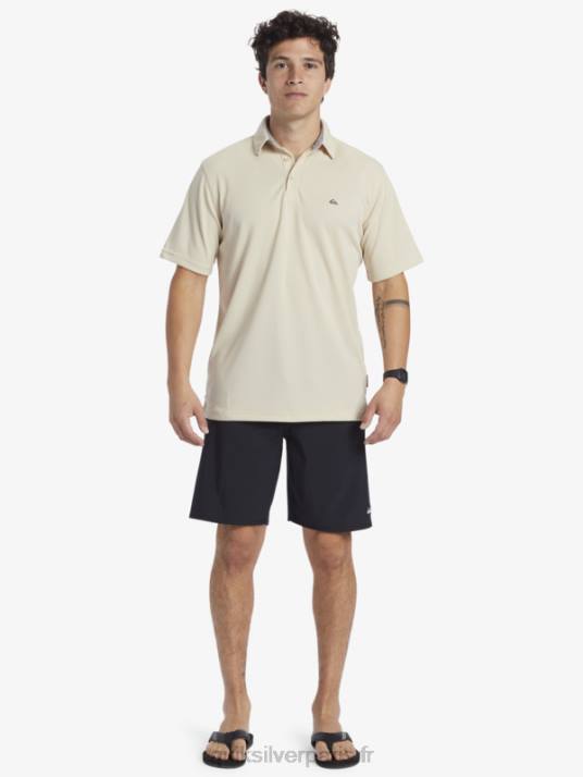 Hommes Quiksilver polo manches courtes waterman water D6PT95 riz brun