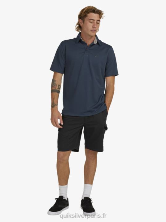 Hommes Quiksilver polo manches courtes waterman water D6PT96 La marine de minuit