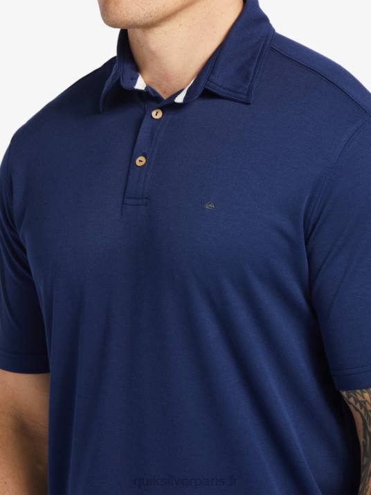 Hommes Quiksilver polo manches courtes waterman water D6PT96 La marine de minuit