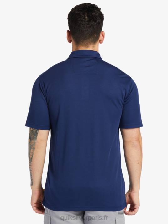 Hommes Quiksilver polo manches courtes waterman water D6PT96 La marine de minuit