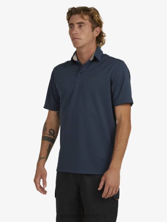 Hommes Quiksilver polo manches courtes waterman water D6PT96 La marine de minuit