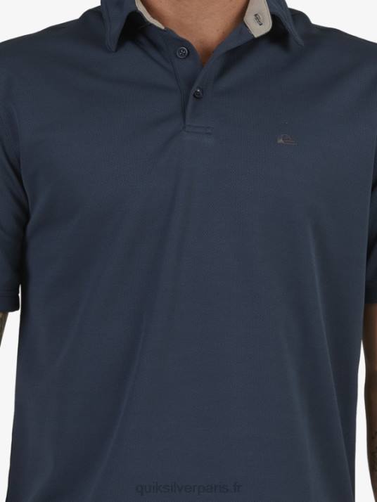 Hommes Quiksilver polo manches courtes waterman water D6PT96 La marine de minuit