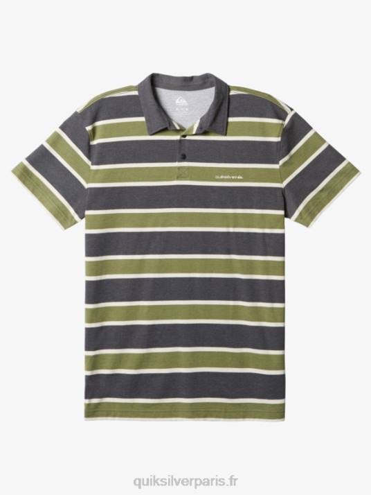 Hommes Quiksilver polo rayé à manches courtes D6PT1623 bitume rayé lite 3