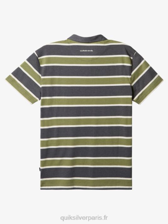 Hommes Quiksilver polo rayé à manches courtes D6PT1623 bitume rayé lite 3