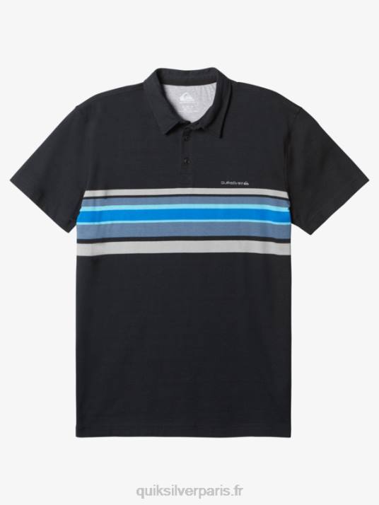 Hommes Quiksilver polo rayé à manches courtes D6PT1624 noir rayélite1