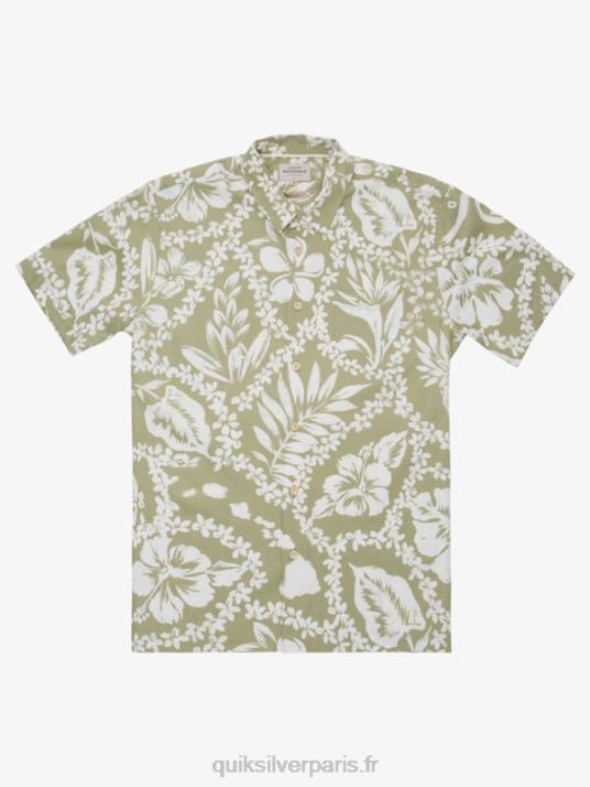 Hommes Quiksilver waterman arrivée lei chemise à manches courtes D6PT1107 lei d'arrivée de thé