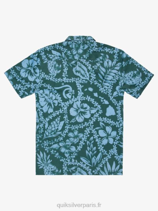 Hommes Quiksilver waterman arrivée lei chemise à manches courtes D6PT1108 lei d\'arrivée de pin fumé