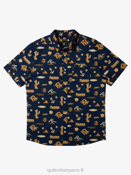 Hommes Quiksilver x Pacifico chemise à manches courtes D6PT15 blazer bleu marine