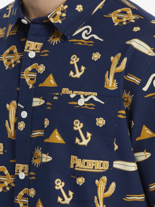 Hommes Quiksilver x Pacifico chemise à manches courtes D6PT15 blazer bleu marine