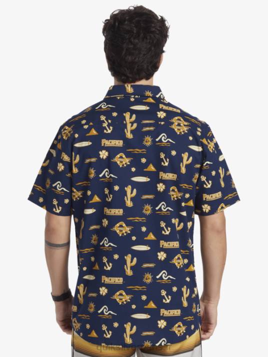 Hommes Quiksilver x Pacifico chemise à manches courtes D6PT15 blazer bleu marine