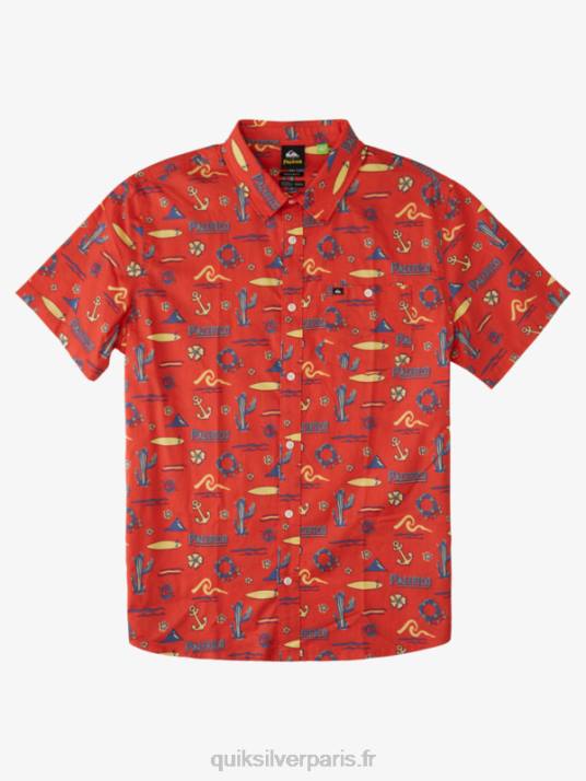 Hommes Quiksilver x Pacifico chemise à manches courtes D6PT16 rouge pacifico quiksilver