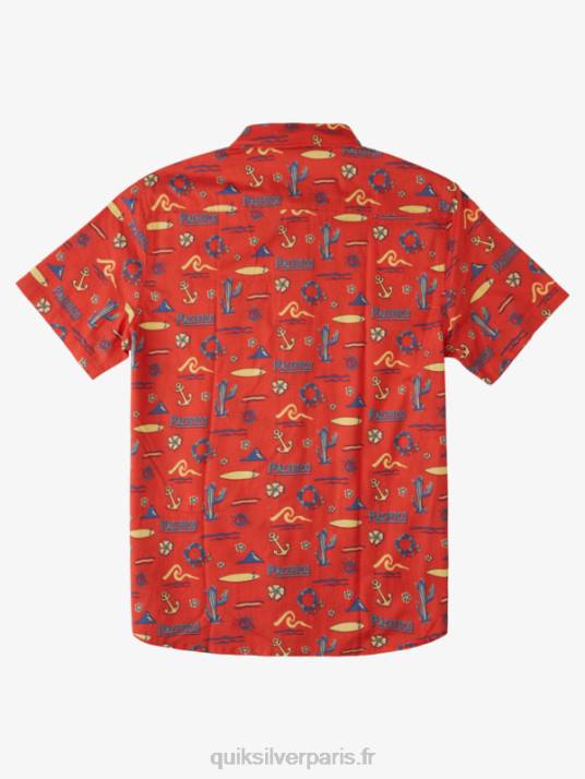 Hommes Quiksilver x Pacifico chemise à manches courtes D6PT16 rouge pacifico quiksilver