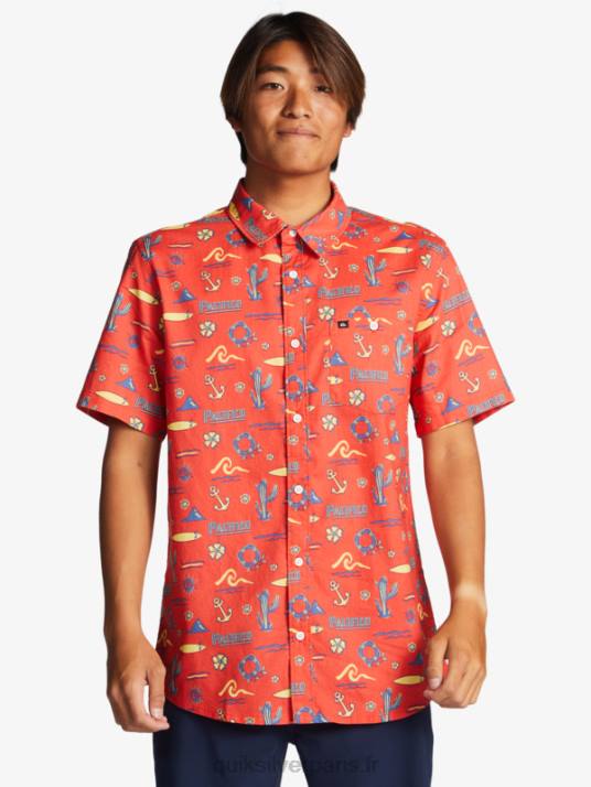 Hommes Quiksilver x Pacifico chemise à manches courtes D6PT16 rouge pacifico quiksilver