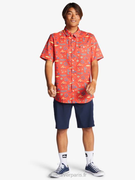 Hommes Quiksilver x Pacifico chemise à manches courtes D6PT16 rouge pacifico quiksilver