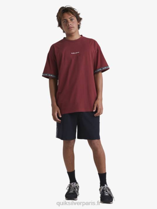 Hommes Quiksilver x Stab t-shirt des années 90 D6PT1864 vin rubis