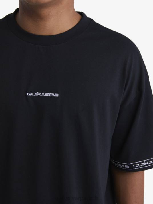 Hommes Quiksilver x Stab t-shirt des années 90 D6PT1865 noir