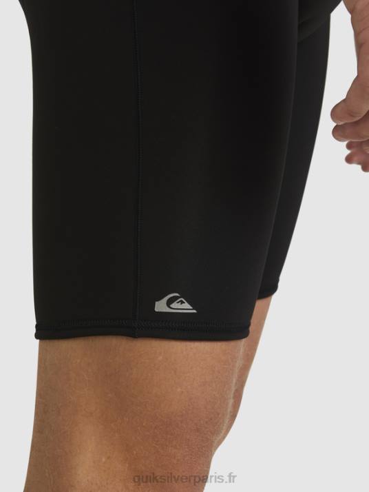 Hommes Quiksilver 2/2mm sessions quotidiennes combinaison de printemps à manches courtes et fermeture éclair dans le dos D6PT1432 noir