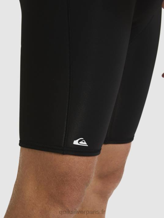Hommes Quiksilver 2/2mm sessions quotidiennes combinaison de printemps à manches courtes et fermeture éclair dans le dos D6PT1433 noir/gun métal