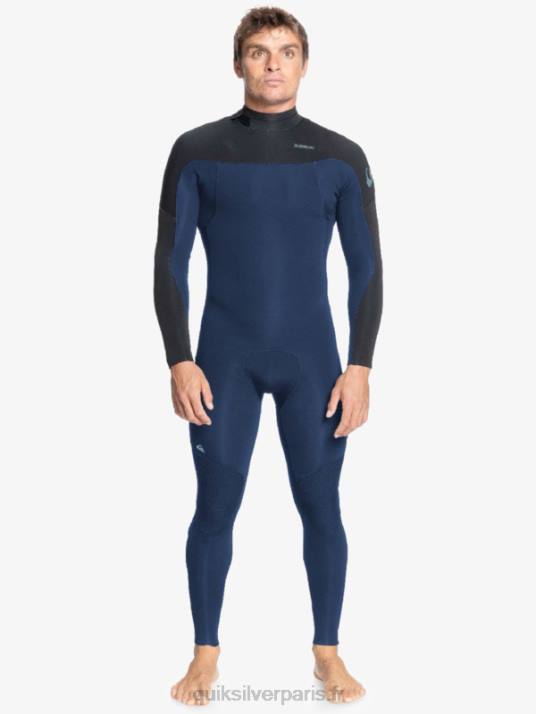 Hommes Quiksilver 4/3 sessions quotidiennes combinaison back-zip D6PT1175 marine foncé/noir