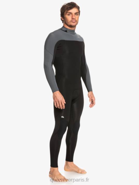 Hommes Quiksilver Combinaison 3/2 séances quotidiennes back-zip D6PT926 noir/gun métal