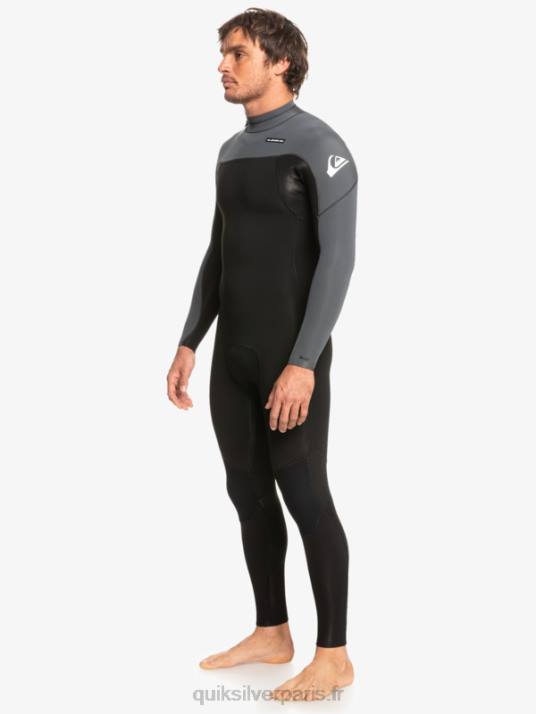 Hommes Quiksilver Combinaison 3/2 séances quotidiennes back-zip D6PT926 noir/gun métal