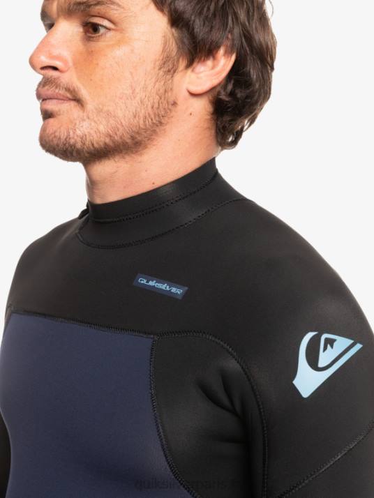 Hommes Quiksilver Combinaison 3/2 séances quotidiennes back-zip D6PT927 marine foncé/noir