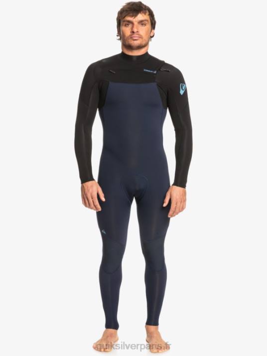 Hommes Quiksilver Combinaison Chest Zip 3/2 sessions quotidiennes D6PT1278 marine foncé/noir