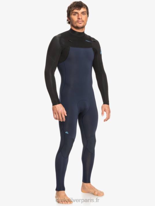 Hommes Quiksilver Combinaison Chest Zip 3/2 sessions quotidiennes D6PT1278 marine foncé/noir