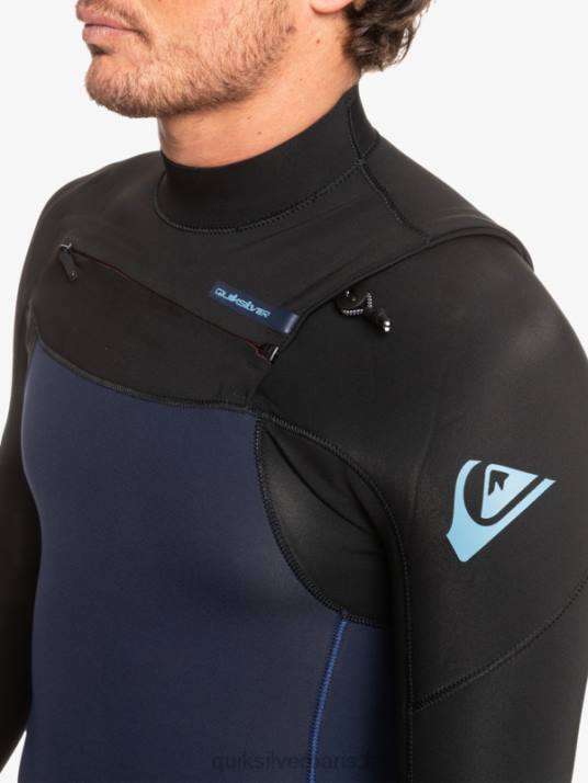 Hommes Quiksilver Combinaison Chest Zip 3/2 sessions quotidiennes D6PT1278 marine foncé/noir
