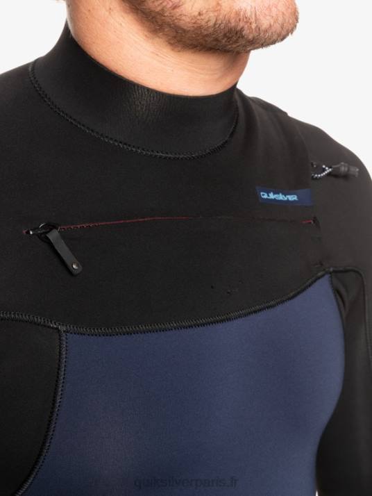 Hommes Quiksilver Combinaison Chest Zip 3/2 sessions quotidiennes D6PT1278 marine foncé/noir
