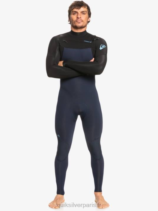 Hommes Quiksilver Combinaison Chest Zip 3/2 sessions quotidiennes D6PT1278 marine foncé/noir