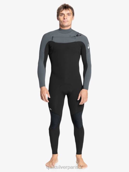 Hommes Quiksilver Combinaison Chest Zip 3/2 sessions quotidiennes D6PT1279 noir/gun métal