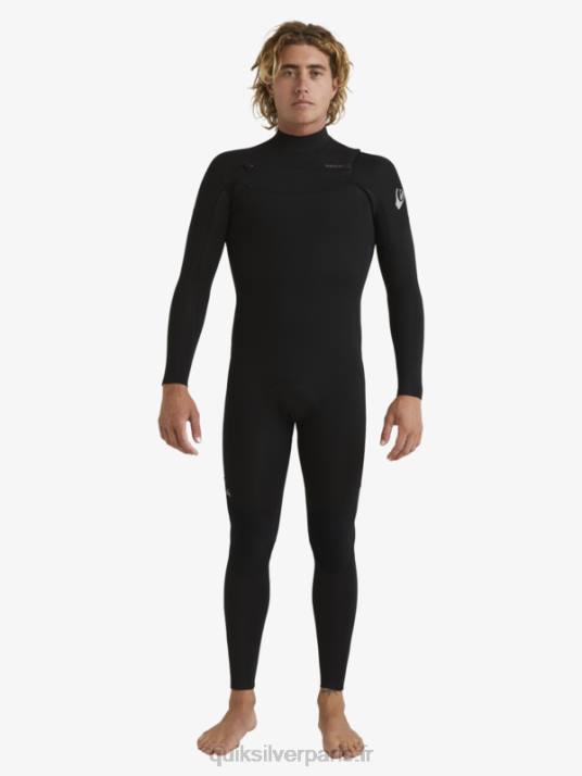 Hommes Quiksilver Combinaison Chest Zip 3/2 sessions quotidiennes D6PT1280 noir